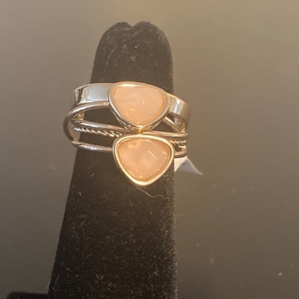 Gold and Pink Stone Women's Ring size 5